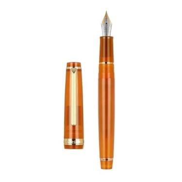 Imagem de GAFNED Caneta-tinteiro, correspondência de cores, mergulhe na ponta de vidro, artigos de papelaria, material escolar, caneta-tinteiro fofa (laranja, EF)