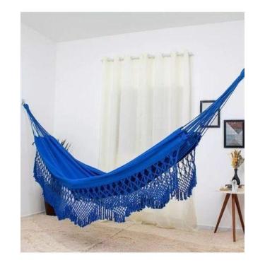 Imagem de Rede De Dormir Casal - Azul Arara - Linha Deluxe - 180kg - Fioseredes