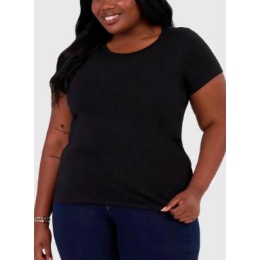 Imagem de Blusa Manga Curta Malwee 1000087841 Feminina Plus Size Meia Malha T. G