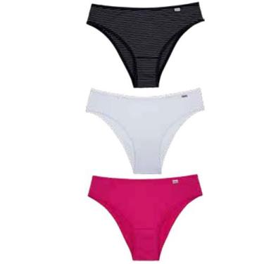 Imagem de Kit/3 Calcinha Biquíni DelRio 51509 Feminina Basic Microfibra T. P/GG,