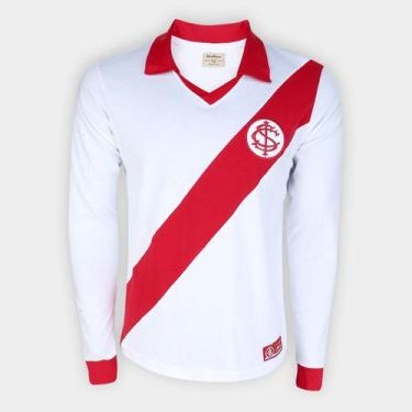 Imagem de Camiseta Internacional 1954 Manga Longa Masculina - RetrôMania, Branco