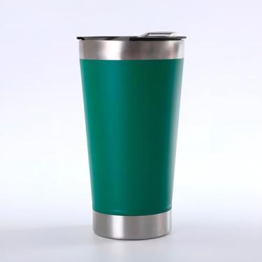 Imagem de Copo Térmico em Aço Inox, 473ml, com Tampa e Abridor, 16,5cm Altura, Conservação 4,5h Gelado e 1,5h Quente (Verde)