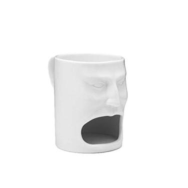 Imagem de Caneca de Café para Beber Rosto com Suporte para Biscoitos Chá de Cerâmica Copo de Leite Café da Manhã Pote Água Copo de Chá Copo de Água Estilo Rosto Humano Estilo