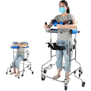 Imagem de Andadores para idosos, andadores adultos, crianças com paralisia cerebral, hemiplegia, reabilitação de acidente vascular cerebral, auxílio para caminhada para deficientes, andador de rodas 6