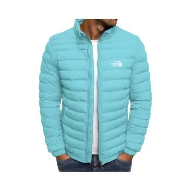 Imagem de Jaqueta Masculina Slim Fit Com Gola Alta E Zíper, Moda Outono Inverno,