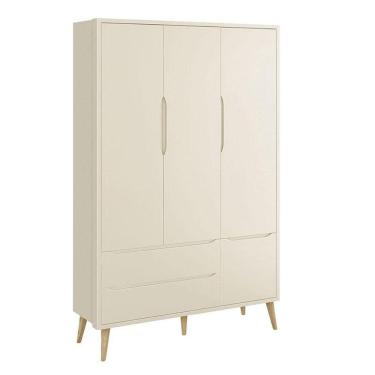 Imagem de Guarda Roupa Infantil Theo 3 Portas Areia com Pés Madeira Natural - Reller
