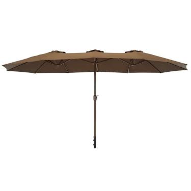 Imagem de Ombrellone Retangular Oversize 4,50m X 2,65m Marrom Bel Alumínio Central Manivela Fps 60 Quiosque