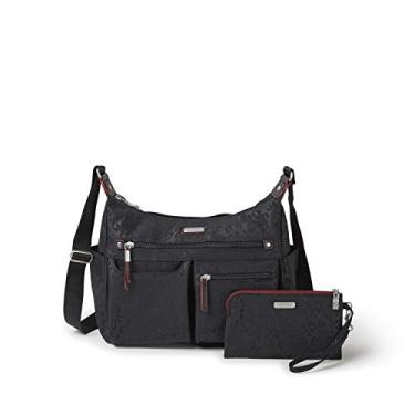 Imagem de Baggallini Bolsa de pulso Hobo grande clássica Heritage Anywhere com RFID, Cheetah preta