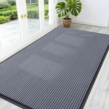 Imagem de OLANLY Tapete de porta da frente para entrada interna e externa, capacho resistente à água, resistente ao desbotamento, perfil baixo, fácil de limpar, tapetes de boas-vindas para varanda para entrada