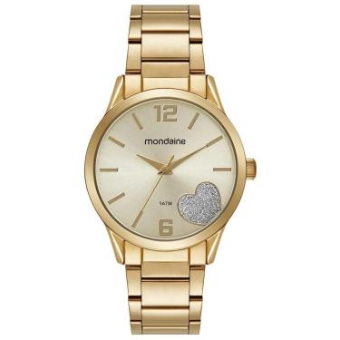 Imagem de Relógio Mondaine Feminino Coração Glitter Dourado 99767LPMVDE2-Feminino