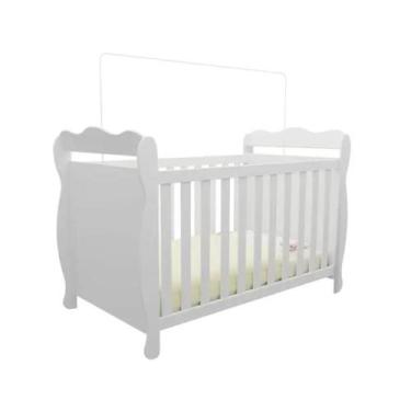 Imagem de Berço Peroba Lisi Americano Branco 100% MDF 3 em 1 Infantil, Branco