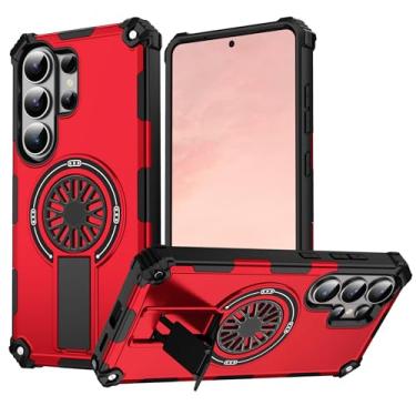 Imagem de DAWEIXEAU Capa magnética para Galaxy S26 Ultra, suporte integrado [compatível com Mag-Safe] Capa protetora à prova de choque para Samsung Galaxy S26 Ultra Red