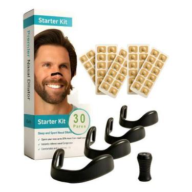 Imagem de Kit Dilatador Nasal Respiratório Nariz Magnét + 60 Adesivos Tamanho:To