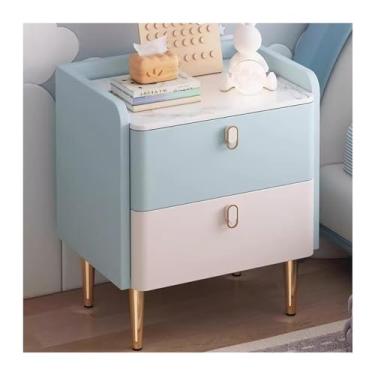 Imagem de Mesa de cabeceira moderna de madeira maciça minimalista estilo creme pequeno armário de armazenamento prático (D)