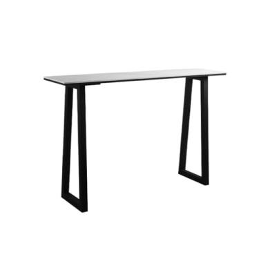 Imagem de Mesa de bar longa simples de 120 cm com moldura de metal retangular para cozinha e sala de jantar, sala de estar (branca)