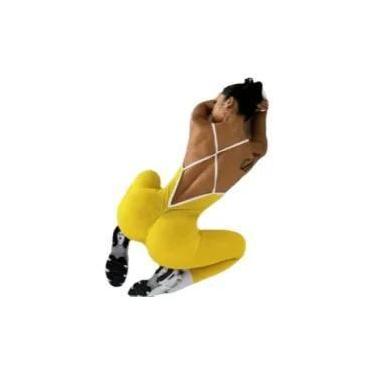 Imagem de Body Feminino Com Detalhes Em Cores, Top Sem Costas, Macacão Para Acad