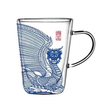 Imagem de x3anggyt5 Caneca de café de vidro de parede dupla 280 ml, copos de vidro borossilicato transparente soprados à mão com alça