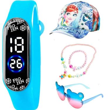 Imagem de Relogio Digital Infantil + Colar Pulseira + Boné + Óculos