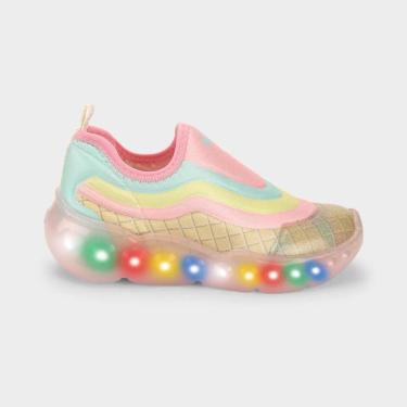 Imagem de Tênis Infantil de Luz Bibi Roller Celebration 3.0 Rosa de Sorvete-Feminino