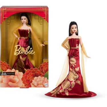 Imagem de Boneca Fashion Barbie Signature Ano Novo Lunar com Vestido Vermelho