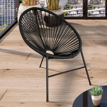 Imagem de Cadeira Acapulco Em Aço Carbono E Corda Náutica Preto