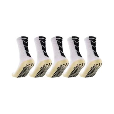 Imagem de Meias Esportivas Unissex Antiderrapantes 5 Pares Para Futebol, Basquet