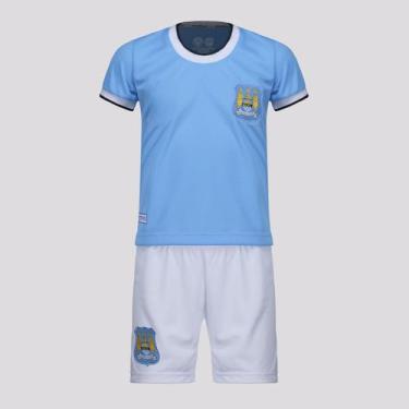 Imagem de Kit Infantil Manchester City Retrô Azul, GG