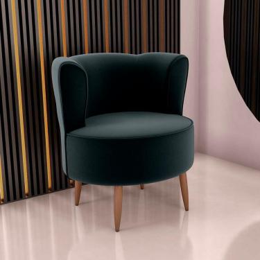 Imagem de Poltrona Decorativa Premium Redonda Savana Matrix Veludo Preto