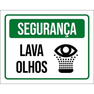 Imagem de Kit 10 Placa Acm De Segurança Aviso Lava Olhos 18X23 - Sinalizo