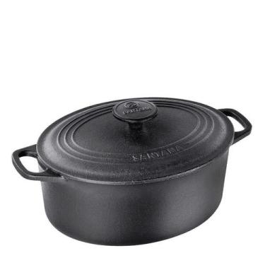 Imagem de Caçarola Ferro Oval 4 Litros Forno Holandês C/Tampa Santana