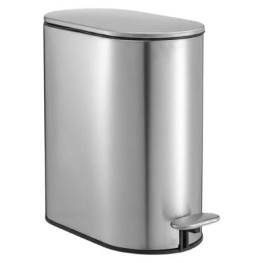 Imagem de Lixeira Inox 5 Litros Cozinha Banheiro Com Pedal Amortecedor - Kadê