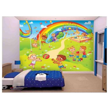 Imagem de Papel De Parede Infantil Crianças Parquinho  Azs172