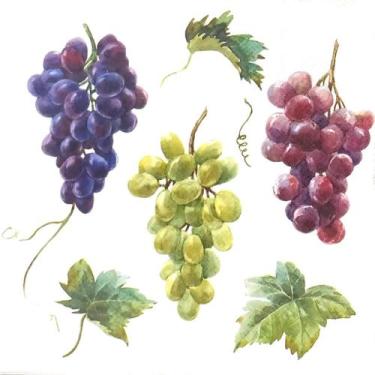Imagem de 20 Guardanapos Decoupage Ambiente Uvas de Vinho - AMBIENTE GUARDANAPO