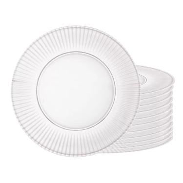 Imagem de Jogo 12 Pratos Rasos De Cristal Transparente Renaissance Lyor 26,5cm