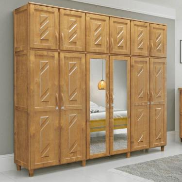 Imagem de Guarda-roupa 12 Portas 3 Gavetas Freijó Grécia Madeira Pinus - Cavazotto