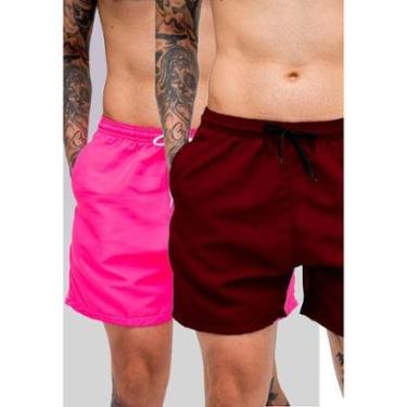 Imagem de Kit 2 Short Masculino Tactel Tectel Praia Leve Secagem Rápida Bermuda Academia Treino Verão-Unissex