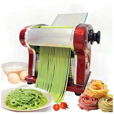 Imagem de Máquina Elétrica de Fazer Macarrão, Lâmina Embutida de 2,5 mm, Largura da Massa 14 cm, Espessura Ajustável de 0,34 mm, SHILINTONG