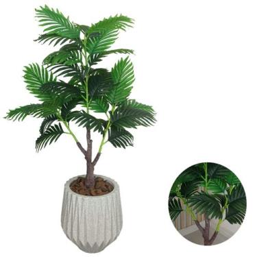 Imagem de Arvore Palmeira Artificial Com Vaso Origami Decoração Casa - Cinza - I