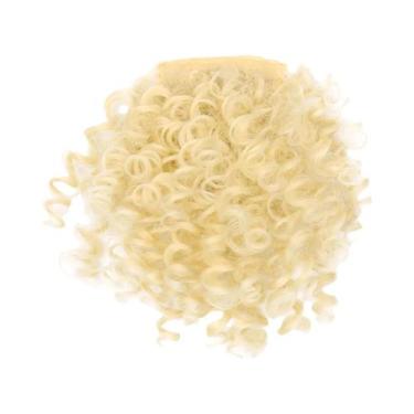 Imagem de Peruca Sintética Curta Afro Kinky Cacheada Para Mulheres Negras Com Fr