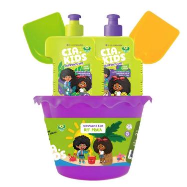 Imagem de Kit Cia Da Natureza Praia Crespinhos Raiz: Shampoo, Condicionador 250 ml, Balde e Acessórios