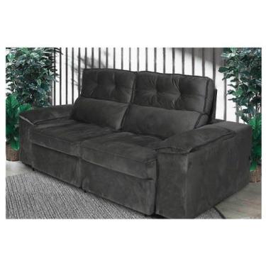 Imagem de Sofá 3 Lugares Retrátil Reclinável Veludo Zeus Nordeste Flex, Cinza, 3