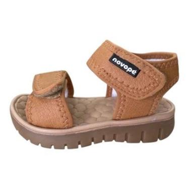 Imagem de Sandália Infantil Novopé Flat Sport com e sem LED Caramelo-Masculino