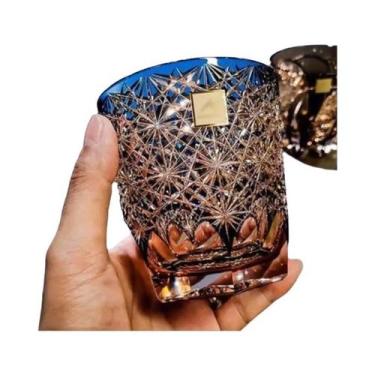 Imagem de Copo De Luxo Em Cristal Azul Daisy Para Whisky E Vinho, Artesanato De 