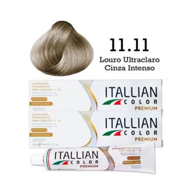 Imagem de 2 Unidades Coloração Itallian Color 11.11 Louro Ultraclaro Cinza Inten