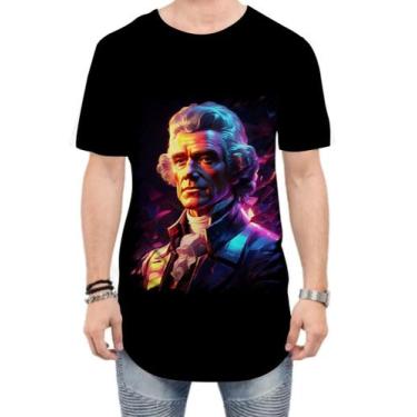 Imagem de Camiseta Longline Thomas Jefferson Presidente do EUA 1 - Kasubeck Stor
