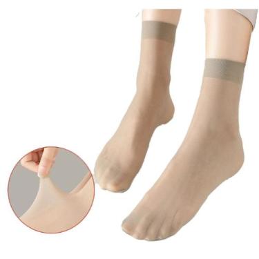 Imagem de kit 10 Pares Meias Social Fina Soquete Feminina confortável - HHW, Pel