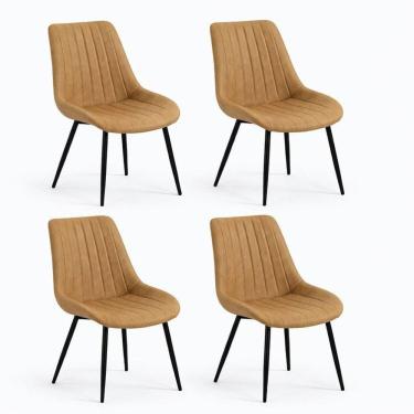 Imagem de Conjunto com 4 Cadeiras para Sala de Jantar Volga Caramelo