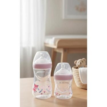 Imagem de 2x Kit 2 Mamadeiras Smart Flow 150/270ml Lilás Bebê - Congratulations 