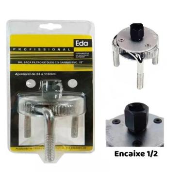 Imagem de Chave Para Sacar Trocar Filtro De Óleo 3 Garras Encaixe 1/2 - EDA