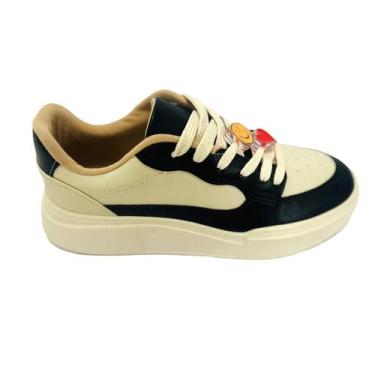 Imagem de Tenis fem flatform moleca - 5808.103 napa floather, Branco off, Preto,